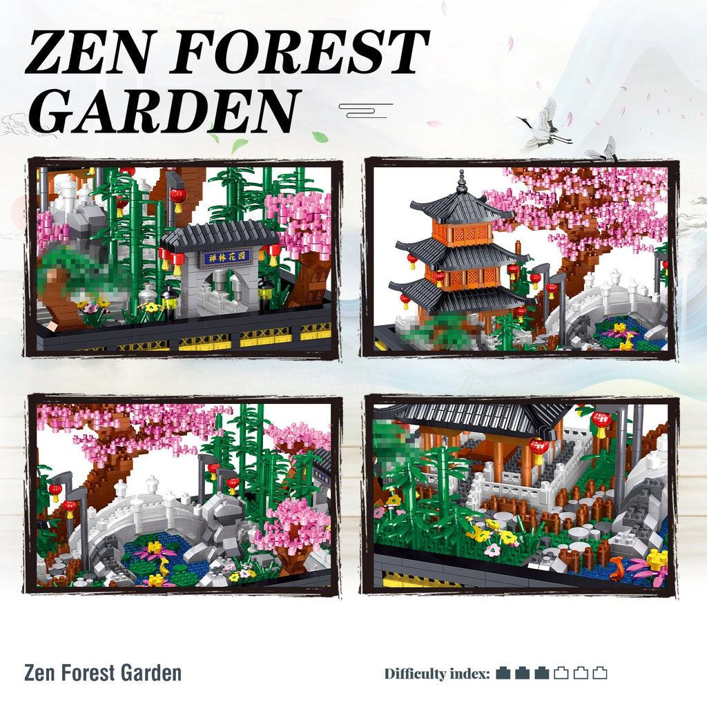 Set de Bloques de Construcción Jardín Zen 2805 Piezas DIY
