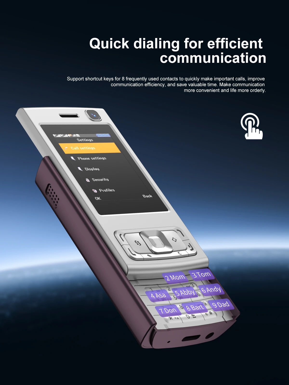 SERVO N95 PRO Slider teléfono móvil 2 SIM llamada grabación velocidad Dial Magic Voice Video Player linterna 2G GSM características teléfonos móviles