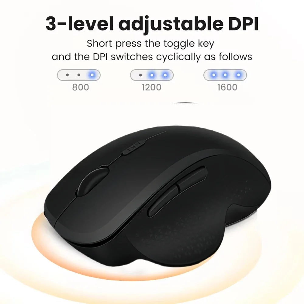 Ratón inalámbrico de modo Dual 2,4G, Bluetooth 5,2, ratón recargable, ratón de juego de 1600DPI para ordenador portátil, tableta, Windows, MacOS