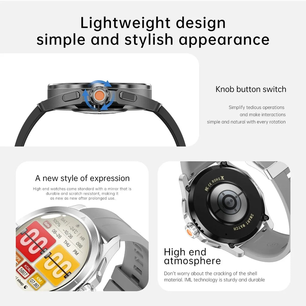 Nuevo para Xiaomi S4 Ultra deportes al aire libre reloj inteligente hombres 1,53 pulgadas AMOLED NFC GPS brújula ritmo cardíaco impermeable BT llamada Smartwatch