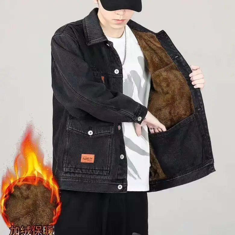 Chaqueta Vaquera de Invierno para Hombre con Forro de Borrego