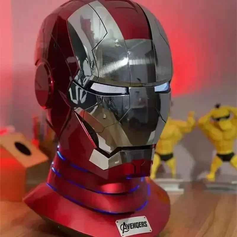 Casco de Iron Man de Marvel, Escala 1:1, MK50 MK5 MK17, con Control por Voz y Ojos Luminosos, Modelo Coleccionable para Adultos, Juguete de Navidad
