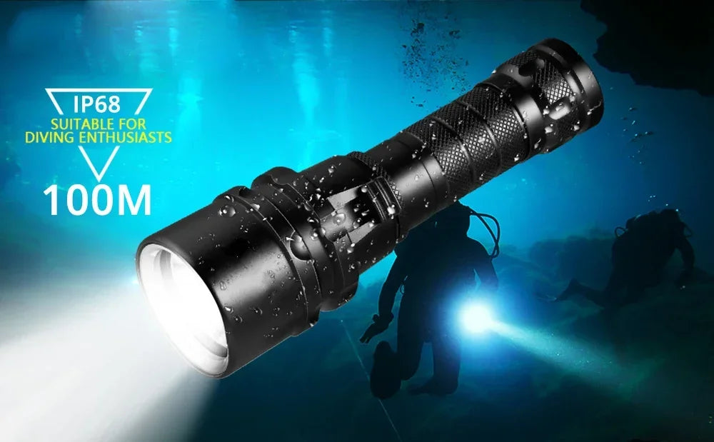 Linterna de Buceo LED Impermeable IP68