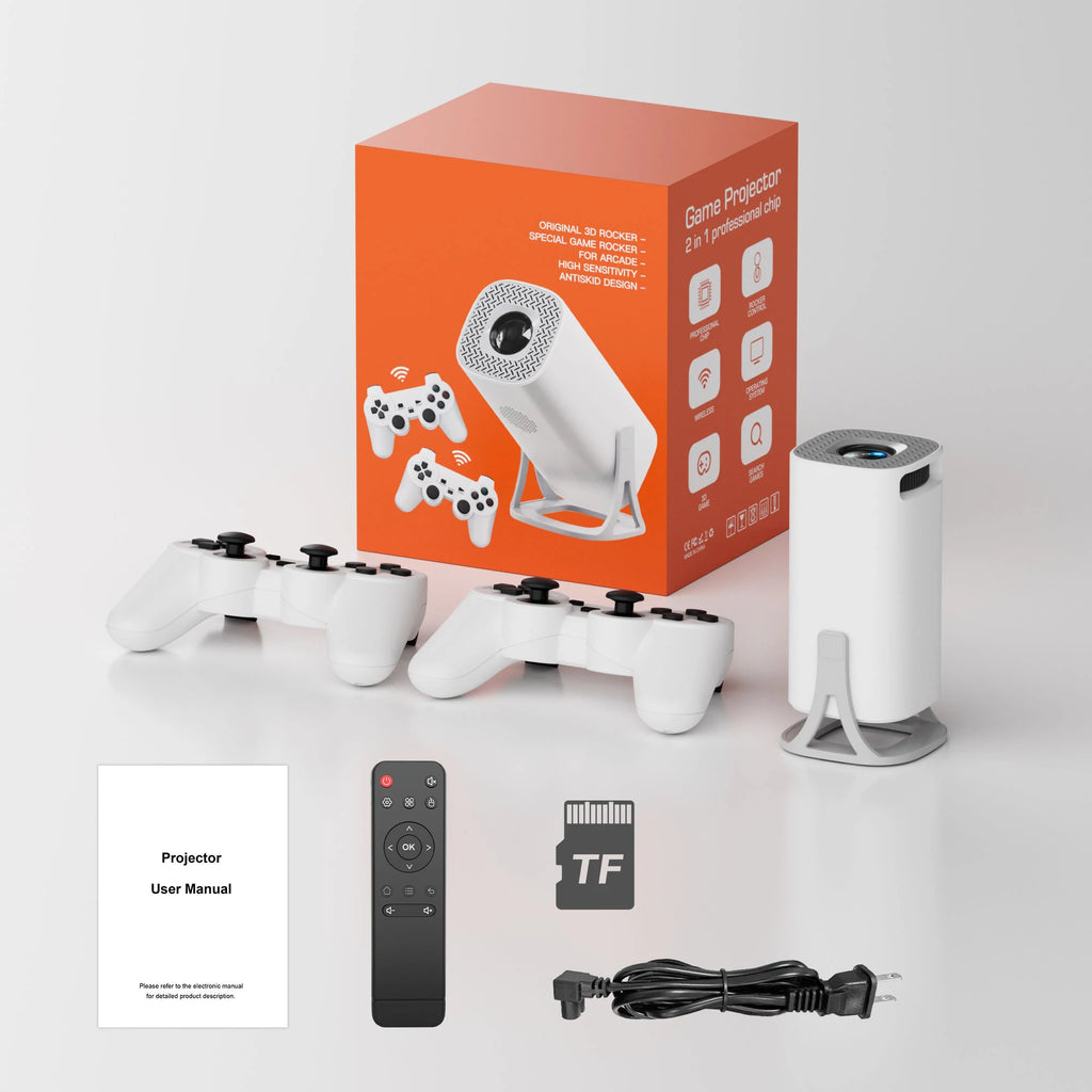 Proyector de juegos S40MAX Android 11, tarjeta TF de 64GB, controlador de juegos inalámbrico, WIFI Dual, 1280x720P, proyector portátil de cine en casa