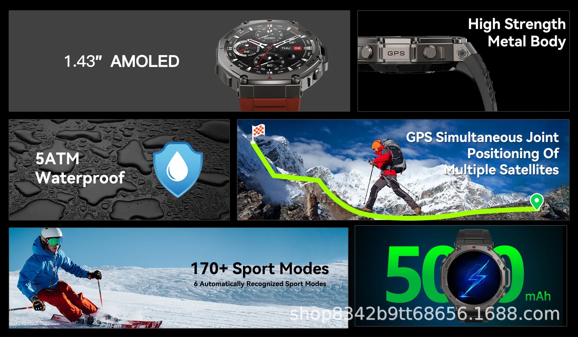 DM58 Reloj Inteligente AMOLED GPS Barómetro