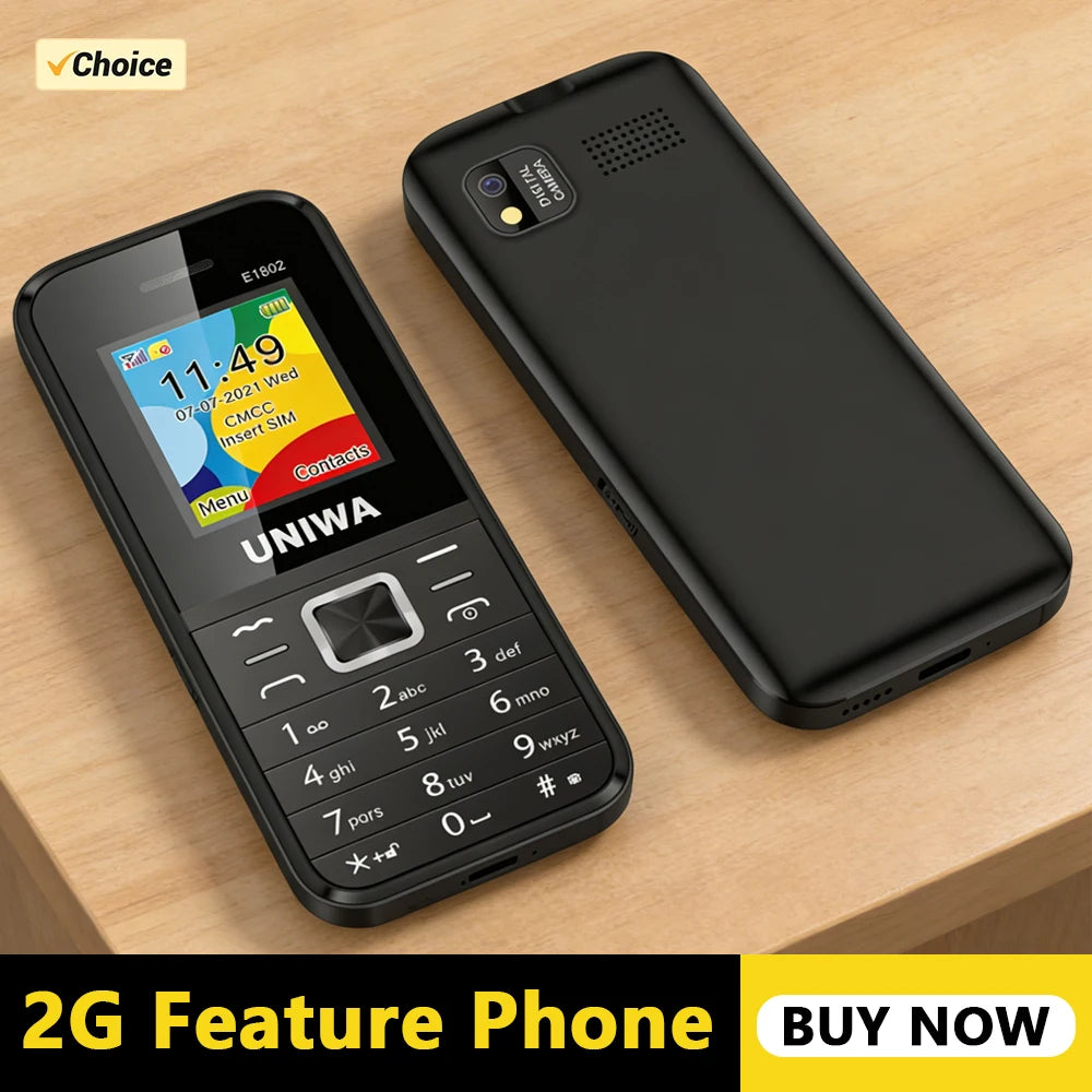 Teléfono Móvil UNIWA E1802 GSM para Personas Mayores, con Botones Grandes, Sonido Fuerte, Radio FM, Doble SIM, Desbloqueado