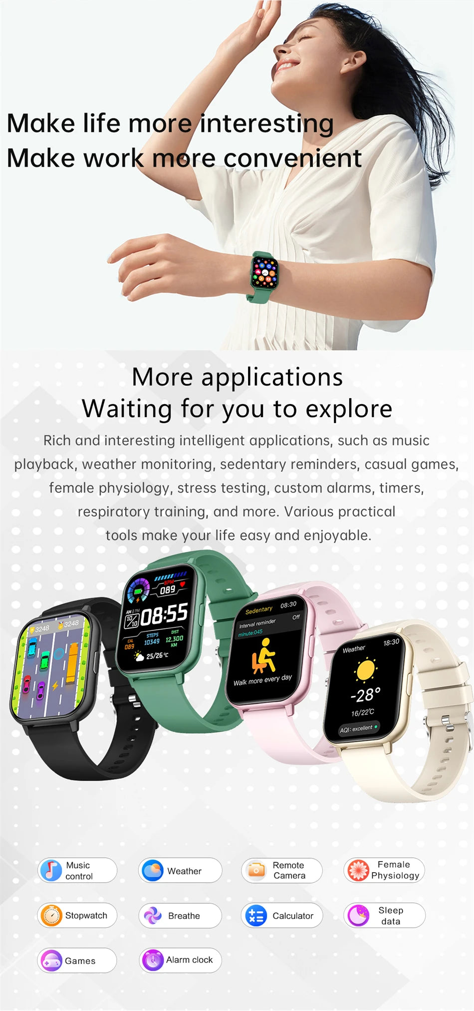 Reloj Inteligente Pantalla Táctil Esfera Personalizable