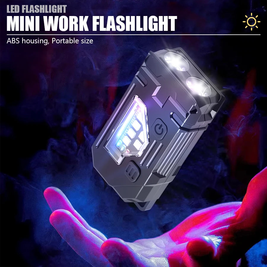 Mini Linterna LED COB Recargable USB con Imán Camping Emergencia