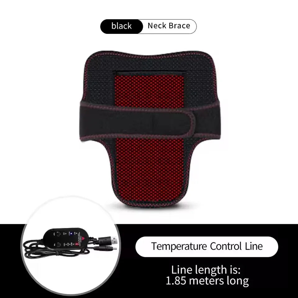 Cinturón masajeador eléctrico con calor para el cuello, con 3 niveles de temperatura ajustables para calidez y relajación, soporte para masaje cervical