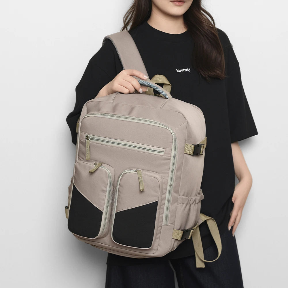 Mochila de Viaje 25L con Compartimento para Zapatos y Laptop, 180° Apertura