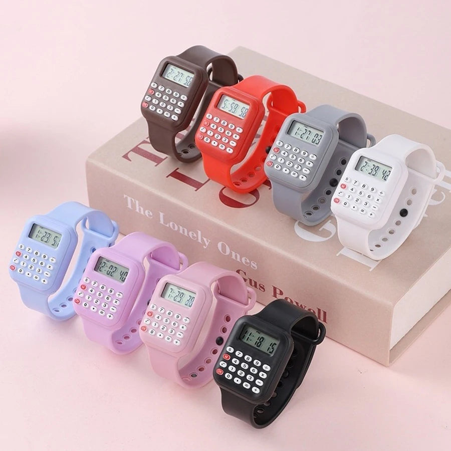 Reloj con calculadora creativa, reloj Digital LED de dibujos animados para niños, reloj electrónico deportivo de moda para niños y niñas, reloj de regalo para estudiantes