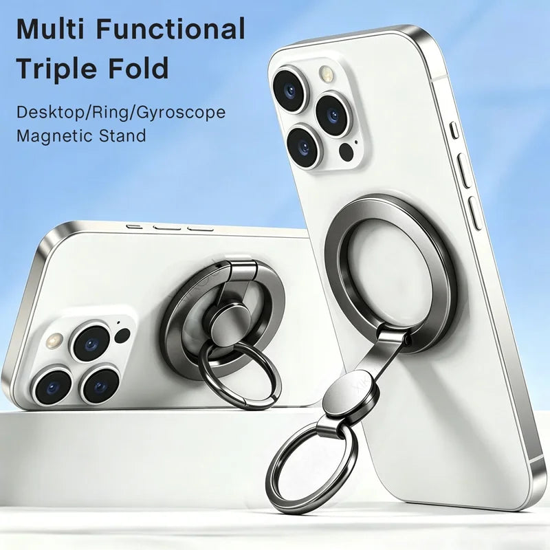 Soporte Magnético para Teléfono con Anillo para Dedo, Fidget Spinner para Magsafe iPhone 17 16 15 14 13 12 Pro Max, Soporte Plegable