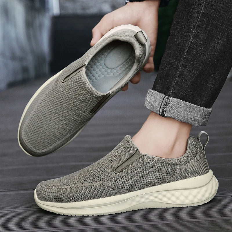 Zapatos informales de marca para hombre, zapatillas de deporte a la moda para hombre, zapatos planos transpirables para caminar para hombre, zapatos ligeros de talla grande para exteriores, mocasines
