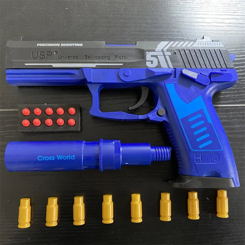 Nueva pistola de juguete de bala suave, pistola de dardos de espuma de eyección, pistola de Airsoft con águila del desierto y silenciador para chico y adulto