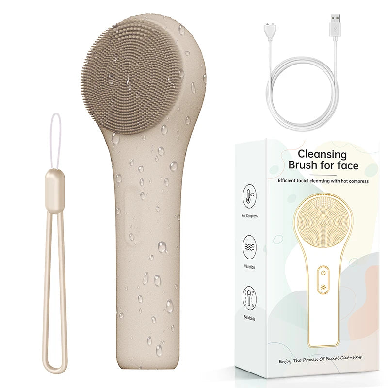 Cepillo de limpieza Facial eléctrico, vibración sónica, limpieza profunda de poros, eliminador de espinillas, limpiador de poros, Spa, masajeador para el cuidado de la piel