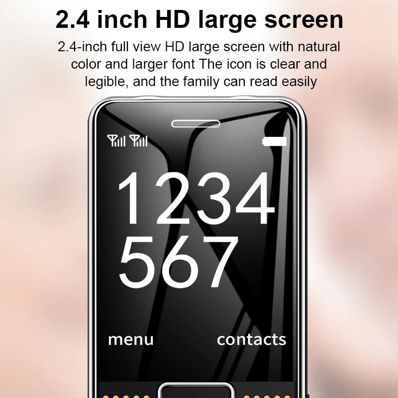 Teléfono GSM 2G BAR G600, tarjeta SIM Dual, batería de 6800mAh, tecla grande SOS, pantalla de 2,4 pulgadas, teléfono móvil para ancianos y mujeres, reccodificador de MP3