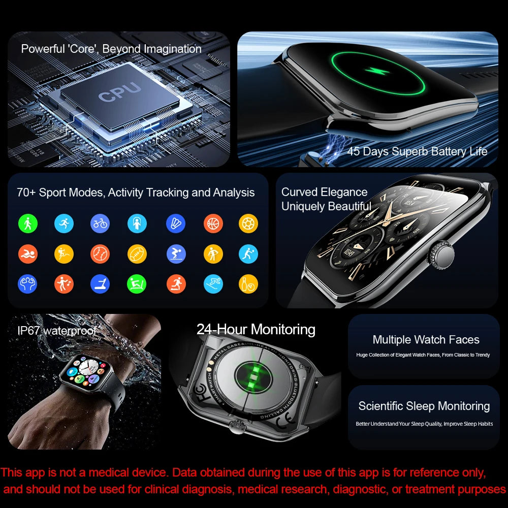 Reloj Inteligente Ultrafino Bluetooth IP68 Salud