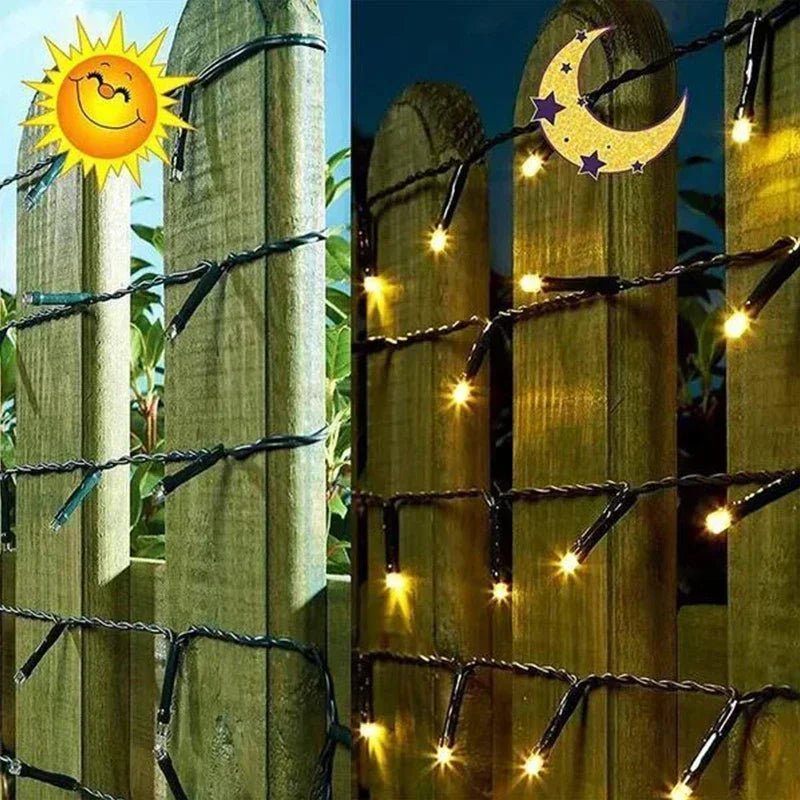 Guirnalda Solar de Luces para Jardín y Navidad