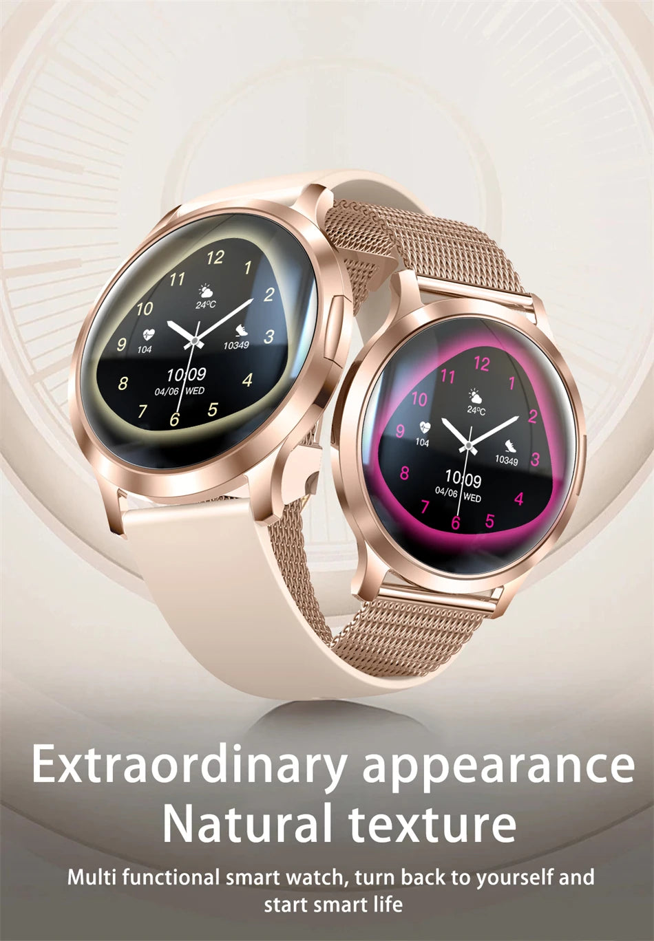 Reloj Inteligente LIGE AMOLED Curva 3D para Mujer