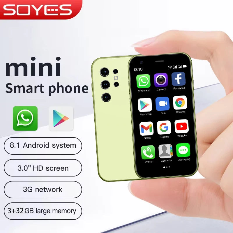 Teléfonos Inteligentes SOYES S23 Pro y Mini 24, Android 8.1, Doble SIM, Pantalla HD de 3.0'', Batería de 1000 mAh, WIFI, Bluetooth, 3G, Teléfono Móvil Pequeño