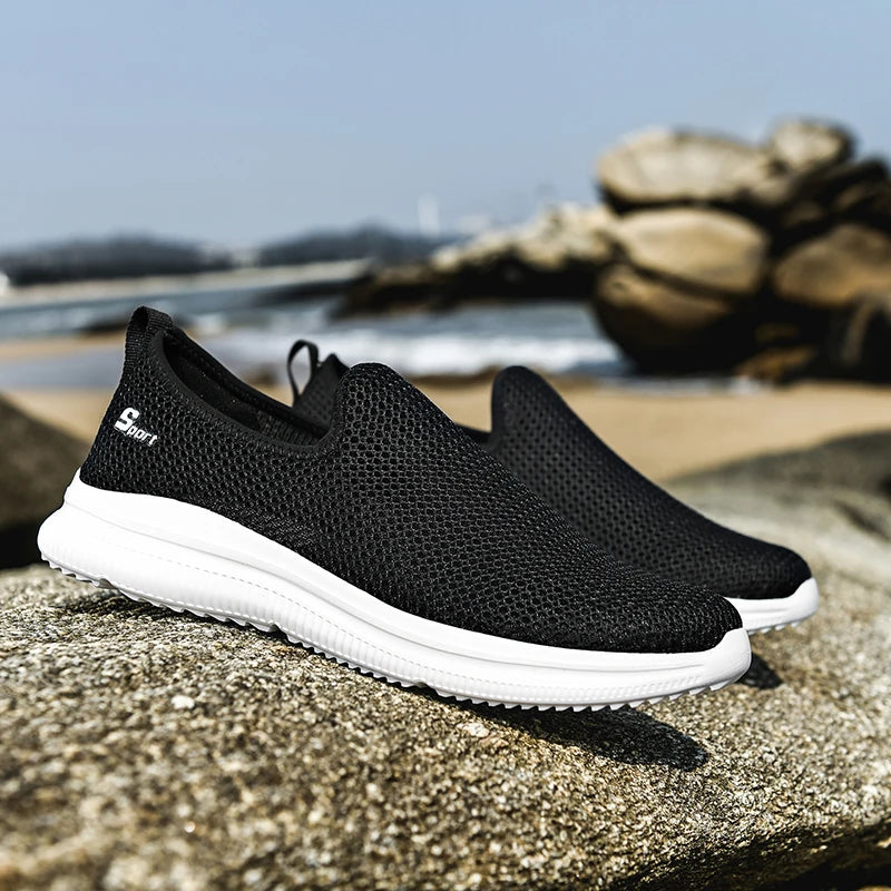 YRZL Zapatillas de deporte para hombre, zapatos informales transpirables Unisex, mocasines de malla antideslizantes para exteriores, zapatos de tenis ligeros a la moda para hombre