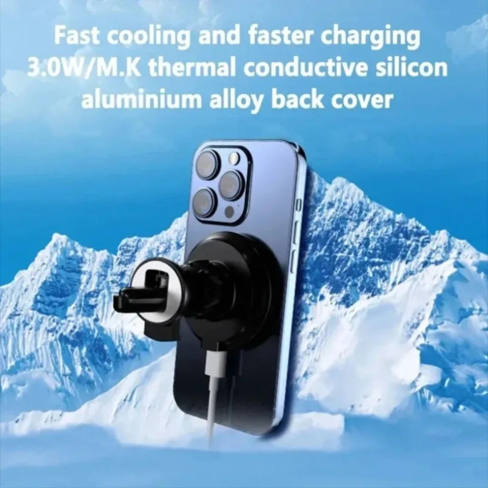 Soporte Magnético para Coche con Carga Inalámbrica Rápida de 15W, Rotación de 360° para iPhone 12 13 14 15 16 17 Pro Max