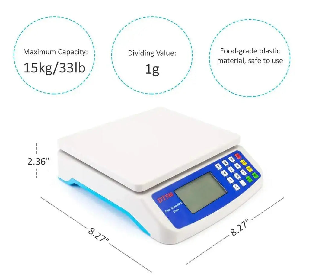 Báscula Digital de Cocina 30KG Alta Precisión Pantalla LCD