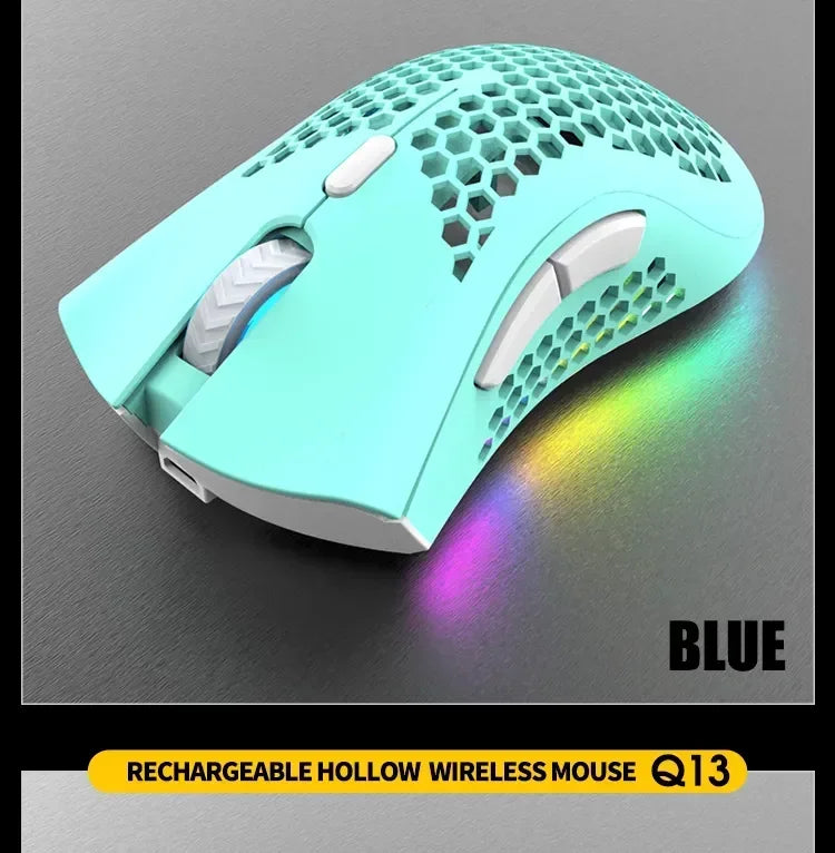 Ratón inalámbrico BM600 USB 2,4G inalámbrico RGB óptico celular ratón para juegos ergonómico óptico de panal ratón inalámbrico de oficina