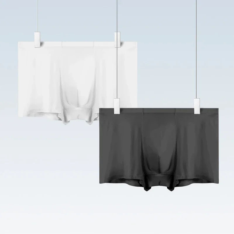 Ropa interior para hombre, venta al por mayor, boxers sin costuras de seda helada, antibacterianos, transpirables, deportivos, finos y cómodos de verano