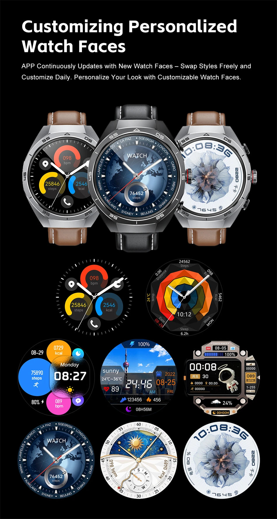 Smartwatch LIGE 2 en 1 con auriculares TWS, llamadas Bluetooth y monitor de salud