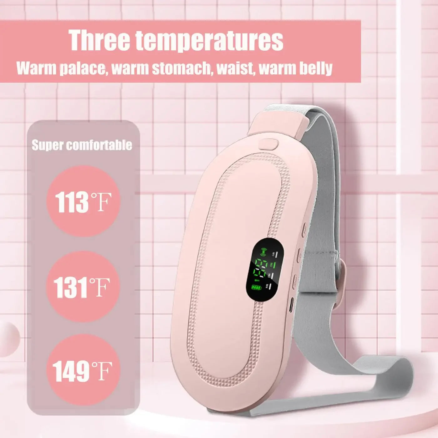 Cinturón de palacio de masaje calentado portátil, dispositivo de cintura de calefacción inteligente para niñas, período Menstrual, tía
