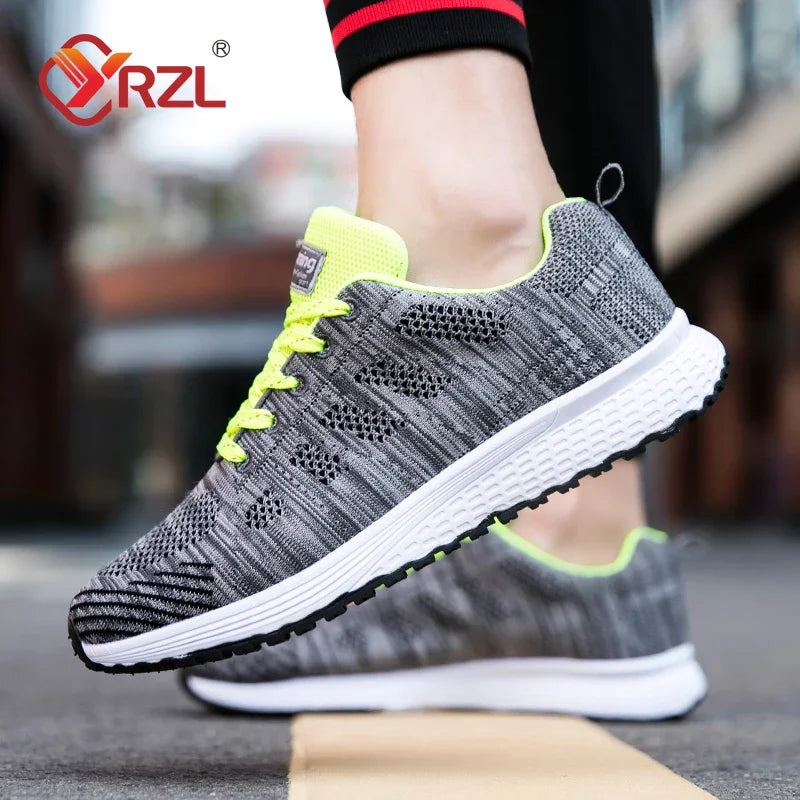 YRZL Zapatillas de deporte para hombre, zapatillas de deporte transpirables de malla cómodas y ligeras a la moda, zapatos deportivos para parejas, zapatos de tenis al aire libre para hombres