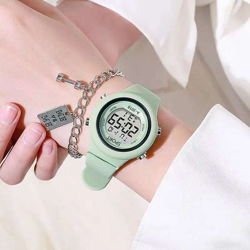 Reloj infantil con orejas de gato y pulsera, reloj digital impermeable, reloj deportivo electrónico LED para niñas, niños, estudiantes, regalo para niños