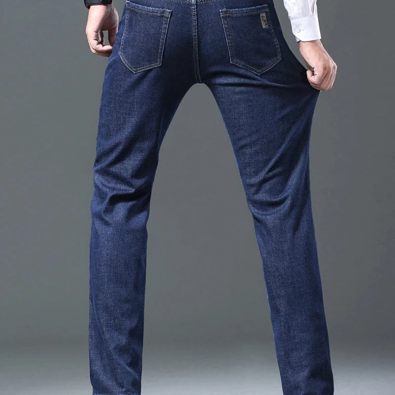 Pantalones Vaqueros Holgados para Hombre, Elásticos, con Forro Polar