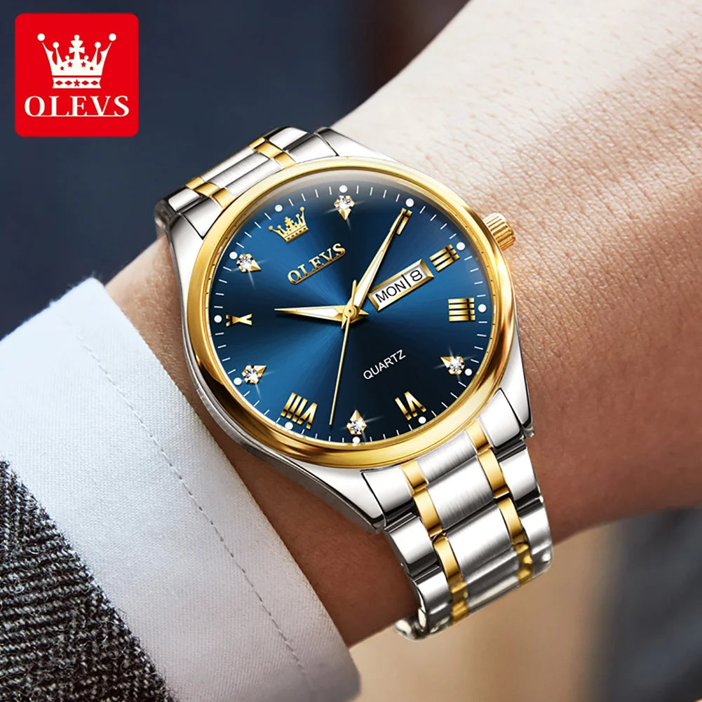 Reloj de Cuarzo OLEVS para Hombre Acero Inoxidable Luminoso