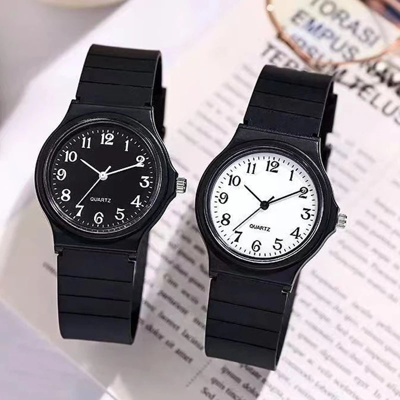 Reloj de examen YIKAZE, correa de silicona, reloj sencillo para mujer, reloj de pulsera de cuarzo para estudiantes, Esfera pequeña redonda resistente al agua para mujer