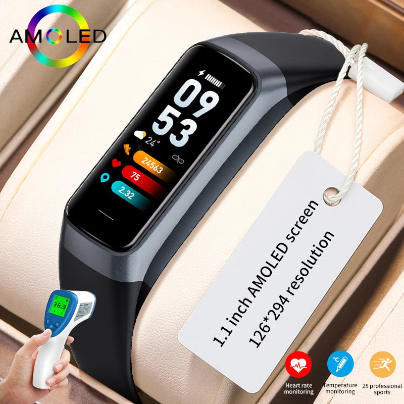 Reloj Inteligente AMOLED con Monitor de Temperatura