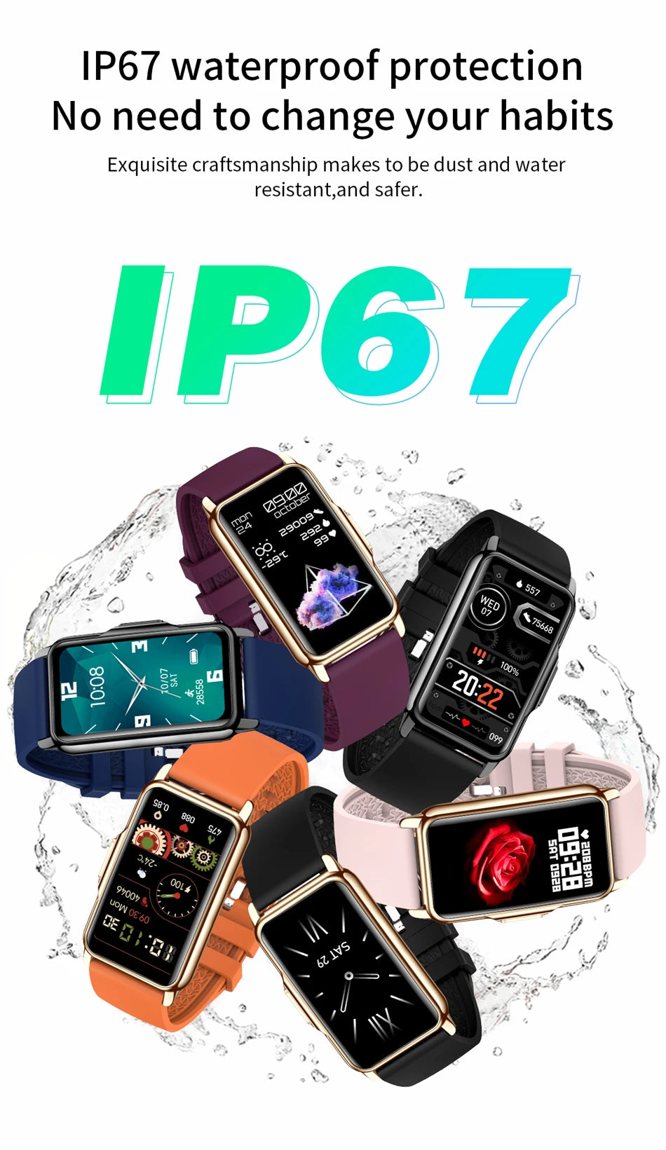 Smartwatch deportivo con frecuencia cardíaca 1,47" para mujer y hombre