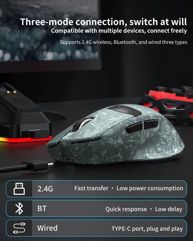 Ratón Inalámbrico Bluetooth Lenovo para Gaming, 35K DPI, Recargable USB-C