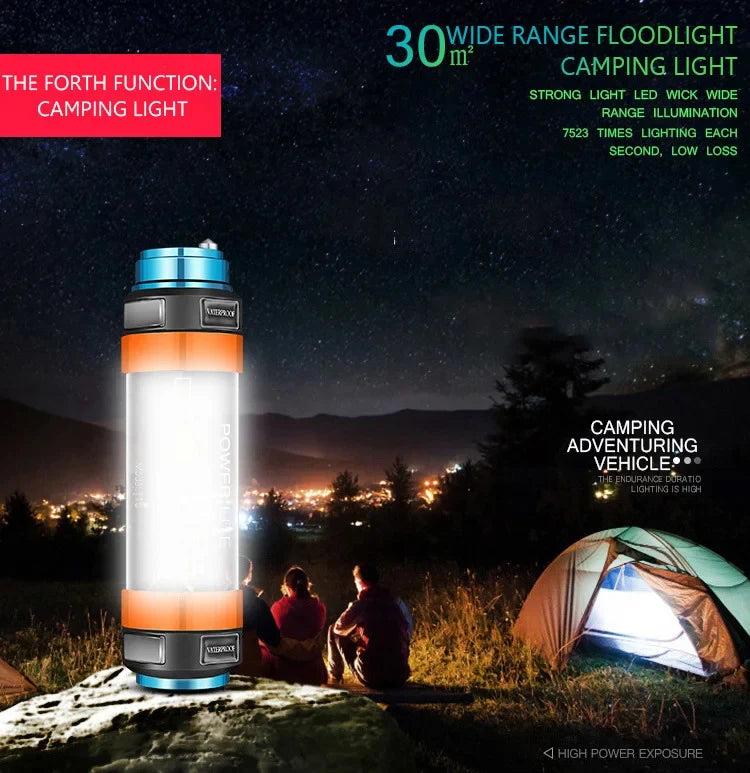 Luz LED Portátil Recargable para Acampar con Imán