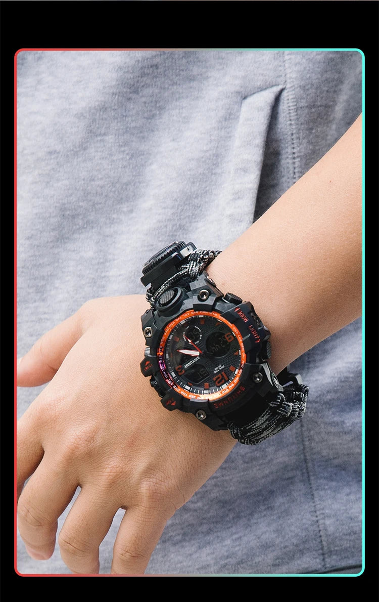 Reloj Militar SHIYUNME para Hombre con Brújula, LED y Temperatura