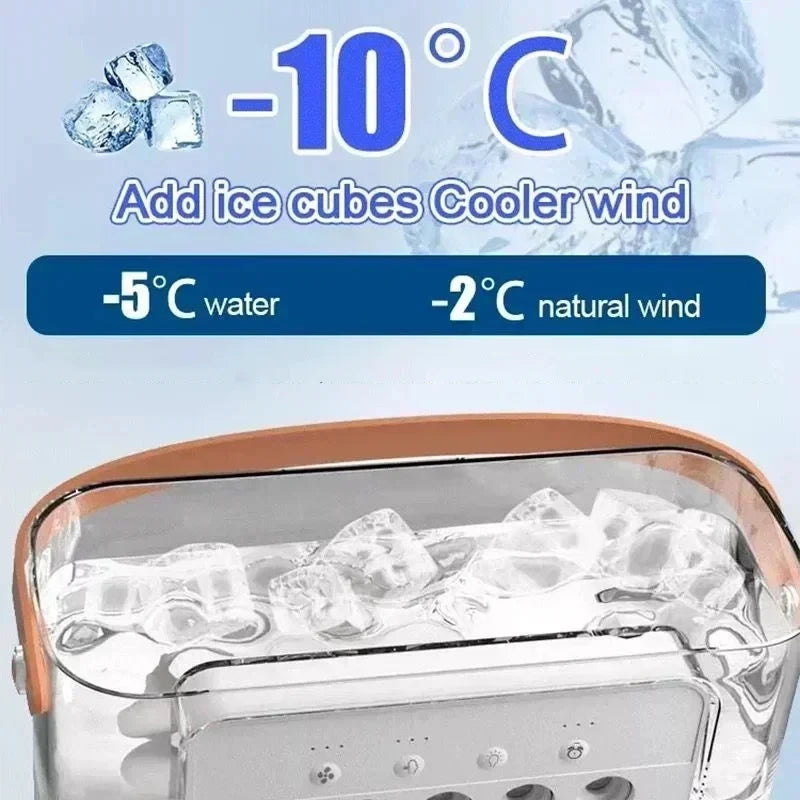 Ventilador Portátil 3 en 1 con Humidificador y Luz Nocturna
