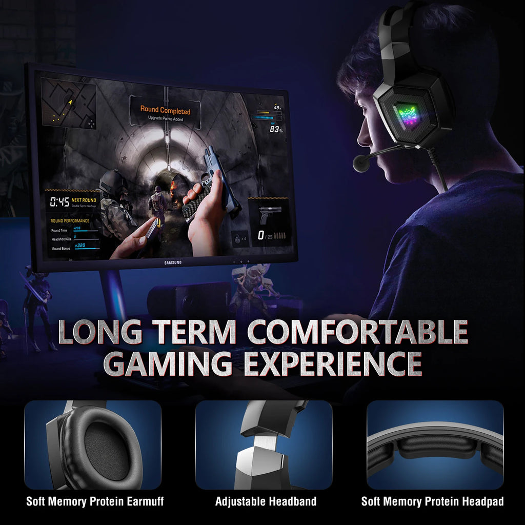 ONIKUMA K8 Auriculares Gaming con Cable RGB