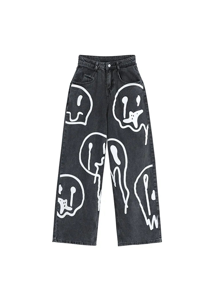Pantalones Vaqueros Holgados de Pierna Ancha para Mujer, Hip-Hop Informales