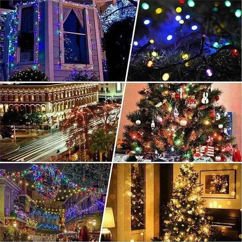 Guirnalda Solar de Luces para Jardín y Navidad