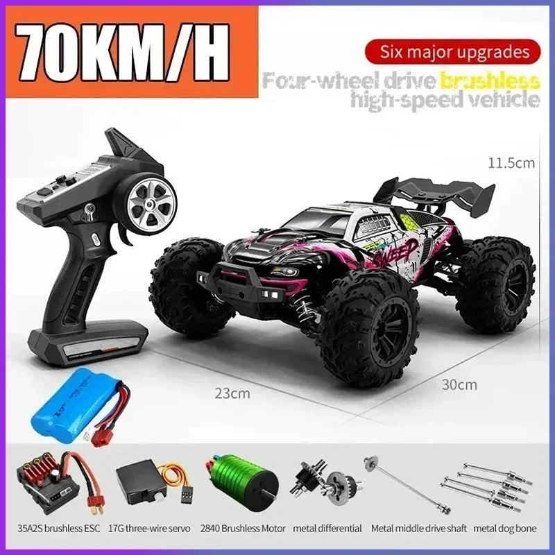 JJRC -Q130 sin escobillas de alta velocidad 70 KM/H4X4 todoterreno 2,4G 4WD Control remoto RC coche 4WD Racing Monster Racing Boy juguete para regalo 1:16