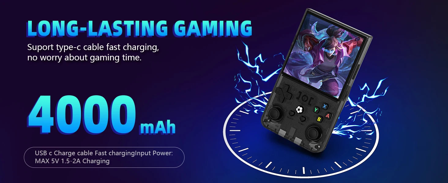 Consola de juegos retro portátil R36MAX, consola de juegos retro de 4.0 pulgadas con 64GB de RAM, compatible con más de 30 emuladores, Linux de código abierto.