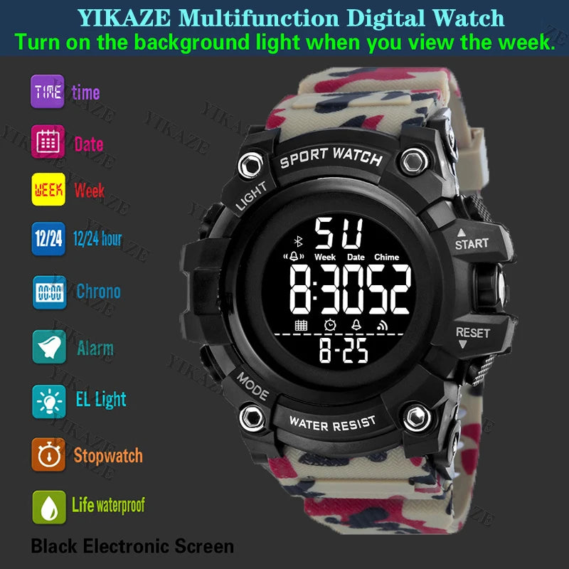 Reloj Deportivo Digital YIKAZE Militar Multifunción
