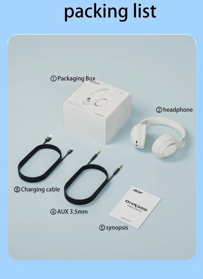 Acer OHR300 Auriculares Over-Ear LDAC Bluetooth 5.3
