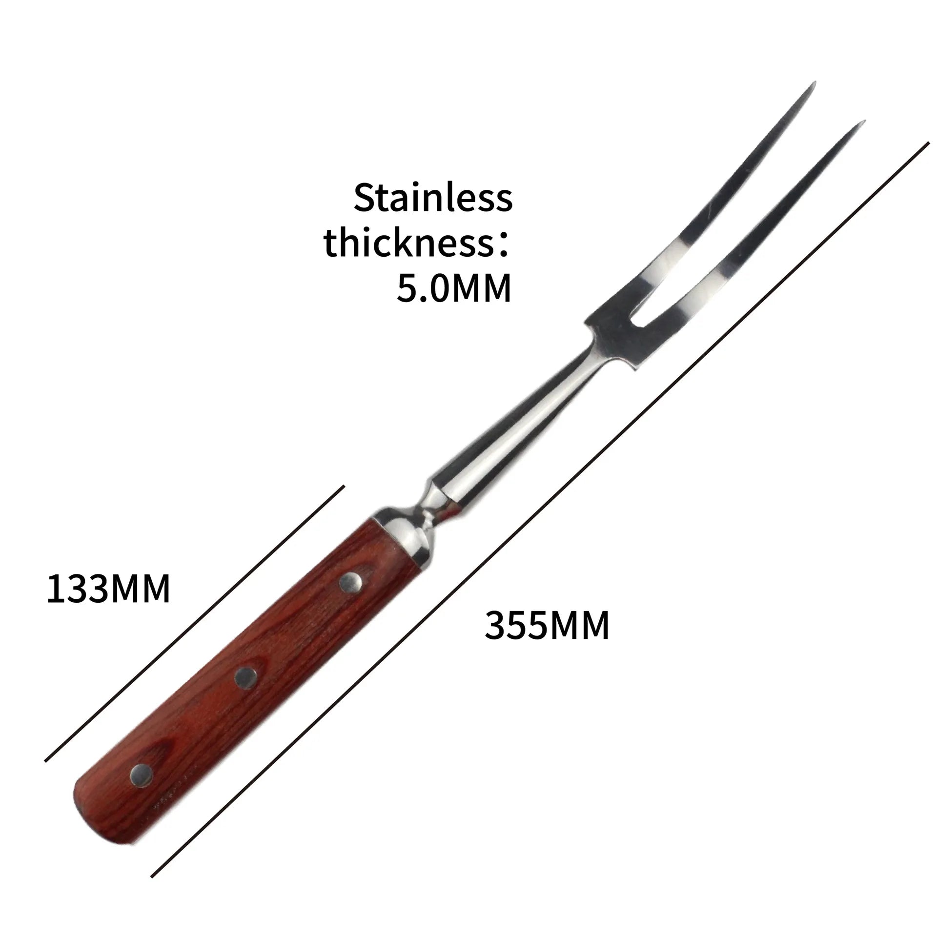 Tenedor de acero inoxidable para tallar carne y parrilla